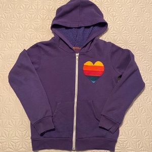Aviator Nation Girls Hoodie Multi-color 5 Stripe Heart Kids Size 12